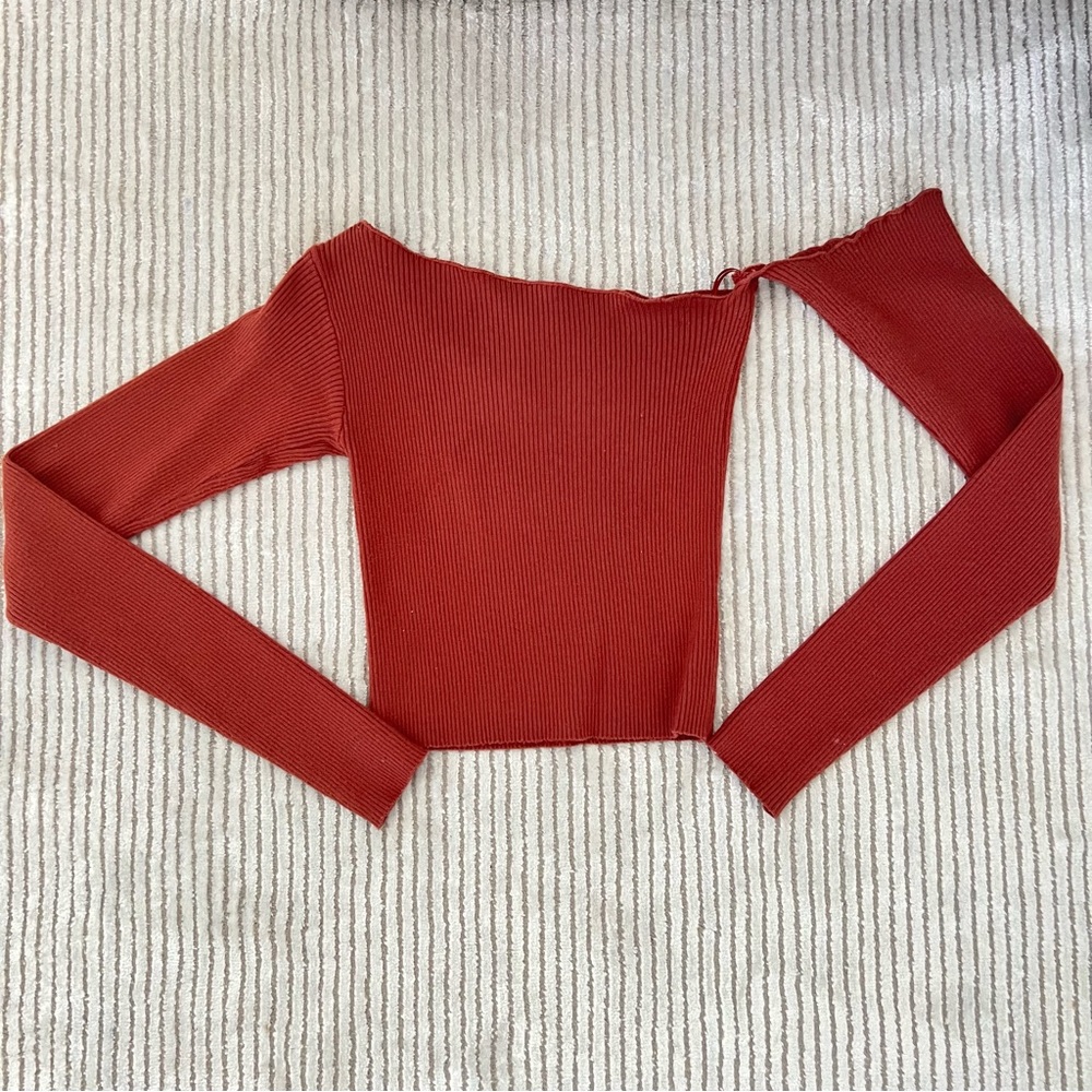 One Shoulder Knit Crop Top